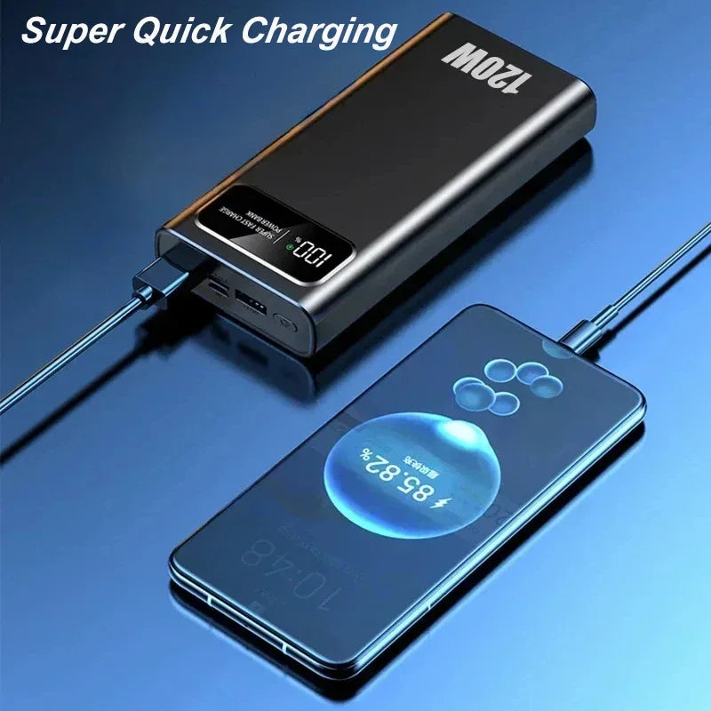 Power bank de 100.000 y 200.000 mAh 120W Carga rápida Capacidad ultragrande BaterĂa externa con pantalla digital.