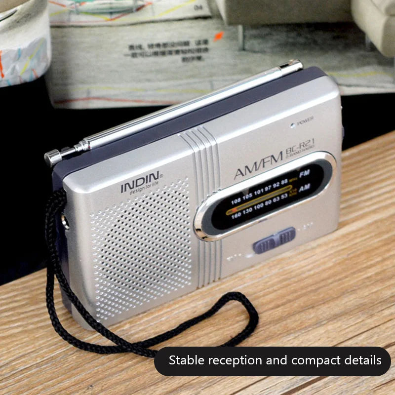 Radio Mini BC-R21 AM FM Portátil a Pilas con la Mejor Recepción y Mayor Duración – Ideal para emergencias, actividades al aire libre y uso diario