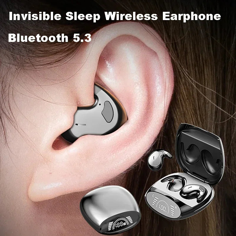 Auriculares Bluetooth para dormir con cancelación de ruido, música inalámbrica sin dolor, alta calidad, deportivos, TWS 538, auriculares delgados con pantalla digital.