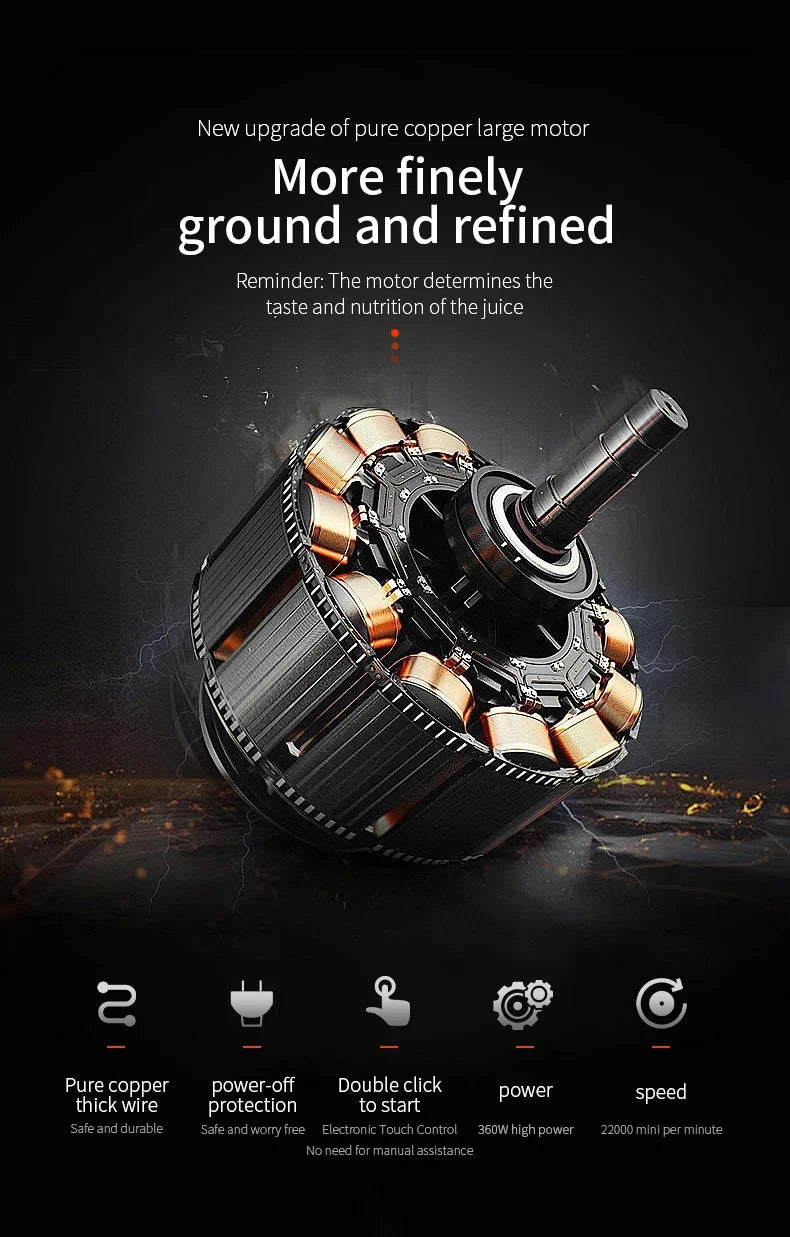 Exprimidor eléctrico portátil de frutas frescas, 700 ml, multifuncional, recargable por USB, para batidos, para exteriores