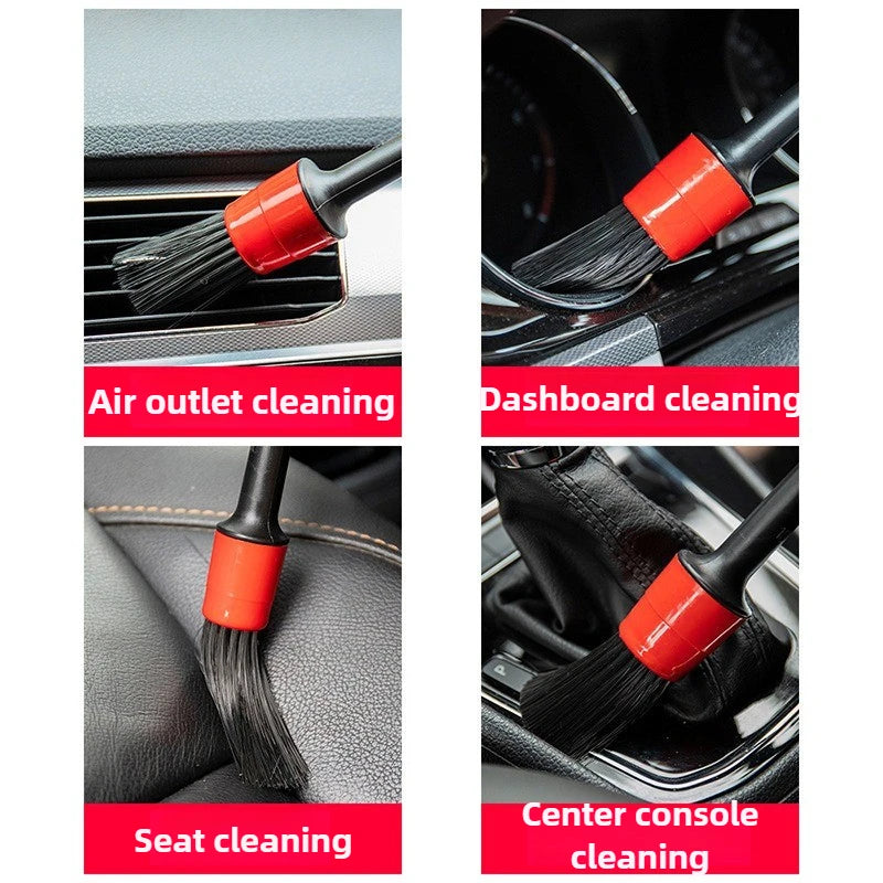 Kit de cepillos de limpieza para automóviles, cepillos de detalle automotriz para interiores de automóviles, juego de cepillos para limpiar llantas, cepillo de plástico