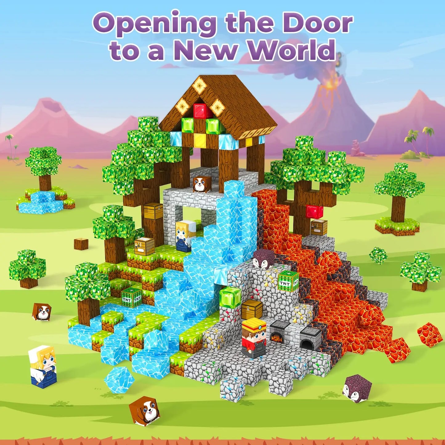 Bloques magnéticos, bloques de construcción magnéticos, cubos magnéticos, juguetes para niños pequeños, juguetes sensoriales STEM para niños de 3 a 5, de 4 a 6, de 5 a 7 y de 6 a 8 años.