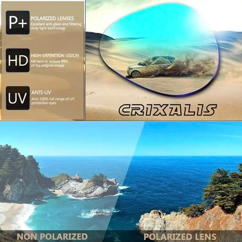 Gafas de Sol Polarizadas para Hombre y Mujer | Lentes UV400 Antirreflejo, Diseño Cuadrado Extragrande, Ideales para Conducir y Actividades al Aire Libre