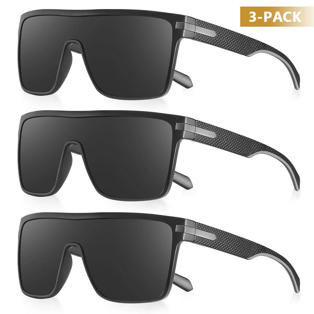 Gafas de Sol Polarizadas para Hombre y Mujer | Lentes UV400 Antirreflejo, Diseño Cuadrado Extragrande, Ideales para Conducir y Actividades al Aire Libre