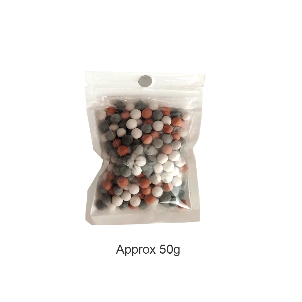 Cabezal de ducha de alta presión con 3 modos y bolas minerales, con interruptor de encendido y apagado, filtro y ahorro de agua, accesorios de baño