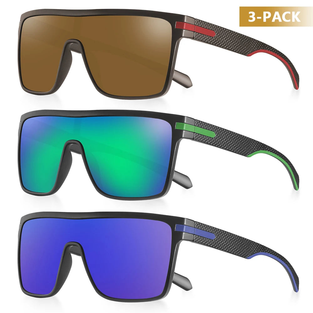 Gafas de Sol Polarizadas para Hombre y Mujer | Lentes UV400 Antirreflejo, Diseño Cuadrado Extragrande, Ideales para Conducir y Actividades al Aire Libre
