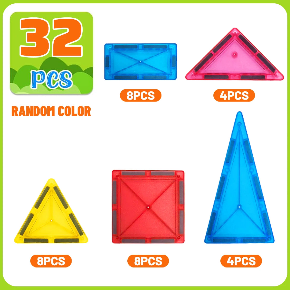 Juego de construcción de bloques magnéticos Montessori, juguete educativo sensorial para niños y niñas de 3 años en adelante.