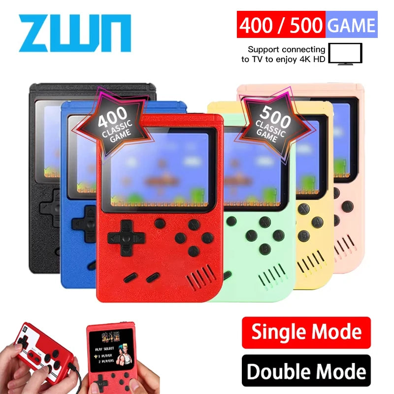 Consola de videojuegos portátil retro con pantalla LCD de 8 bits y reproductor de juegos AV integrado para niños.