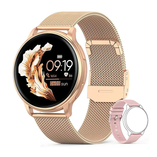 Reloj inteligente MEVADEN con Bluetooth para mujer, esfera personalizada, monitor de actividad física y frecuencia cardíaca para hombre, compatible con Android e iOS (Y22)