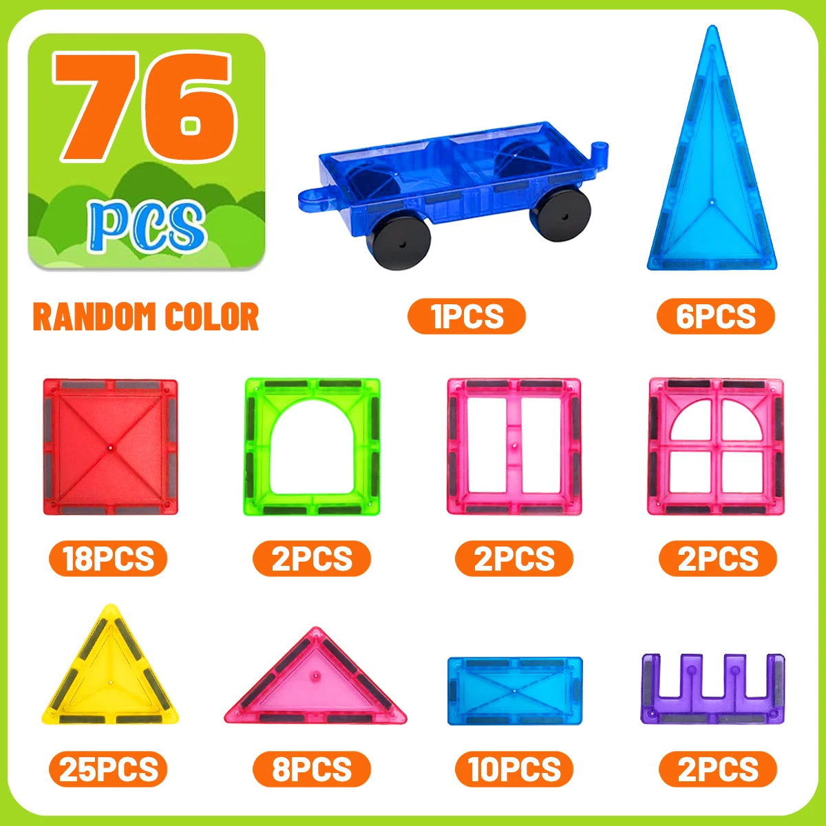 Juego de construcción de bloques magnéticos Montessori, juguete educativo sensorial para niños y niñas de 3 años en adelante.