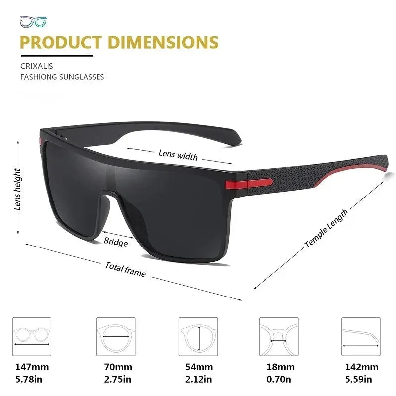 Gafas de Sol Polarizadas para Hombre y Mujer | Lentes UV400 Antirreflejo, Diseño Cuadrado Extragrande, Ideales para Conducir y Actividades al Aire Libre