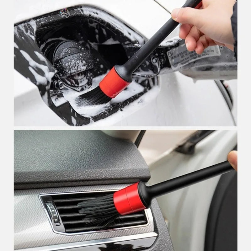 Kit de cepillos de limpieza para automóviles, cepillos de detalle automotriz para interiores de automóviles, juego de cepillos para limpiar llantas, cepillo de plástico