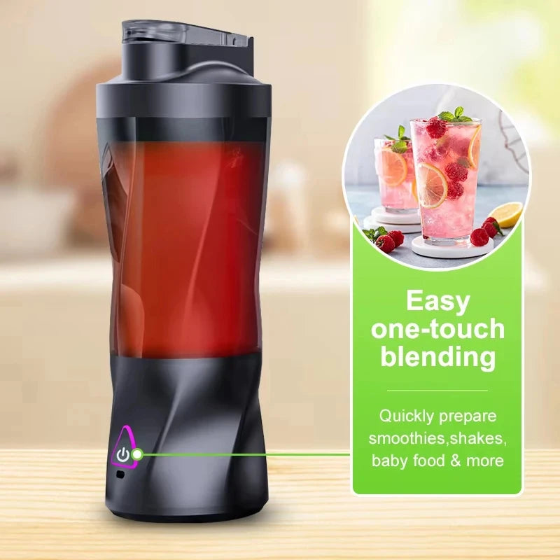 Exprimidor eléctrico portátil de frutas frescas, 700 ml, multifuncional, recargable por USB, para batidos, para exteriores