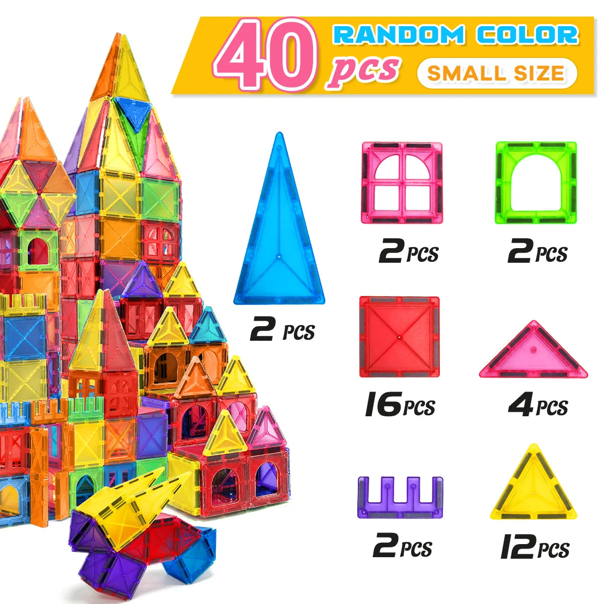 Juego de construcción de bloques magnéticos Montessori, juguete educativo sensorial para niños y niñas de 3 años en adelante.