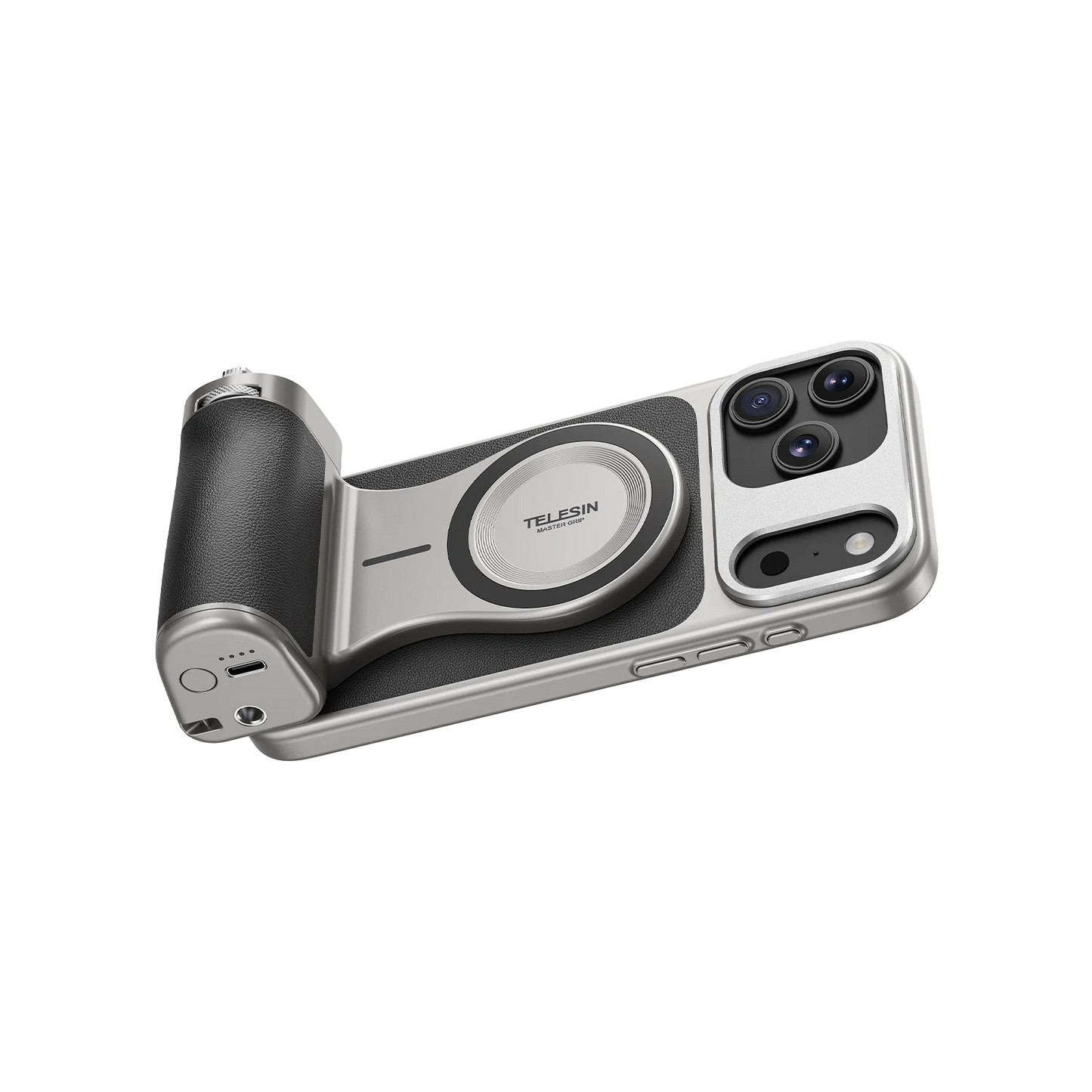 Empuñadura maestra para cámara de teléfono TELESIN para iPhone 17 Pro/Pro Max con obturador remoto, soporte de mano, accesorios de fotografía de mano