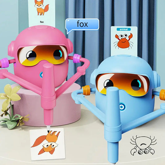 Robot inteligente de dibujo con voz para niños, interactivo, para la educación temprana, máquina de dibujo, pintura mágica, regalo para niños y niñas.