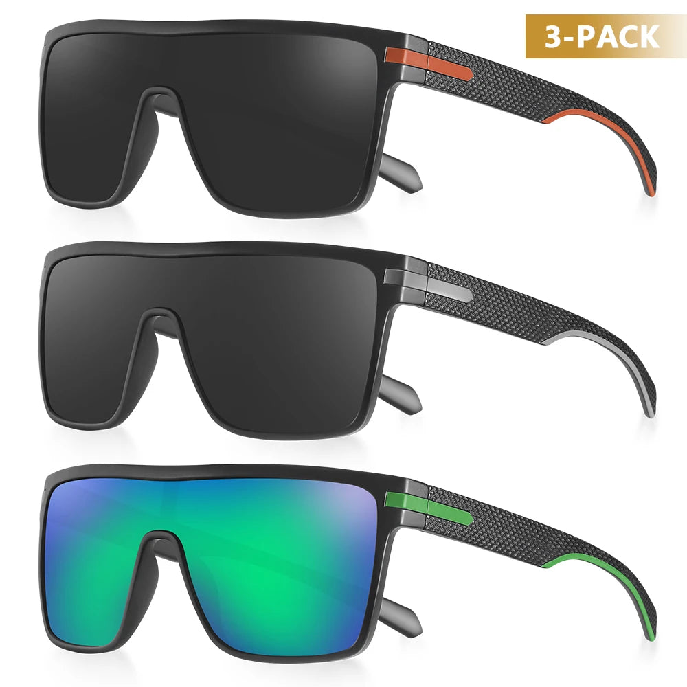Gafas de Sol Polarizadas para Hombre y Mujer | Lentes UV400 Antirreflejo, Diseño Cuadrado Extragrande, Ideales para Conducir y Actividades al Aire Libre