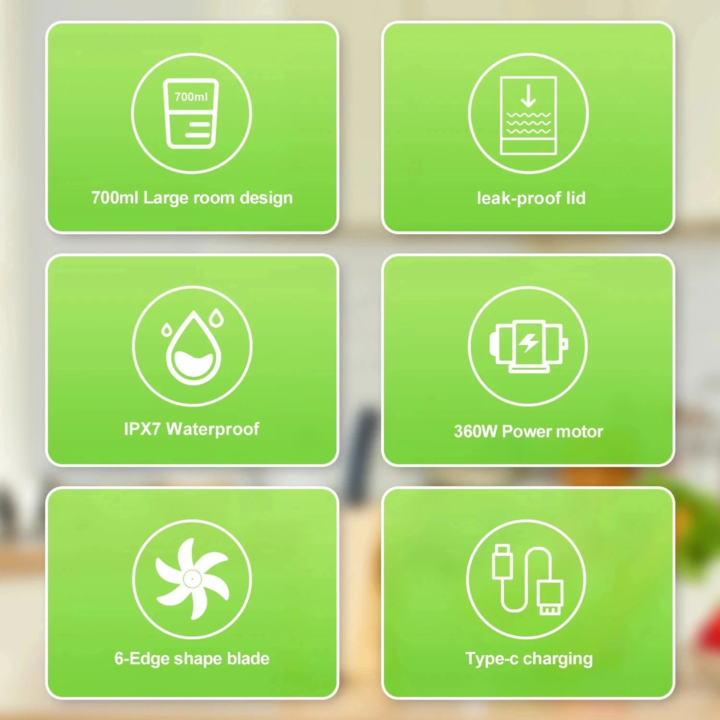 Exprimidor eléctrico portátil de frutas frescas, 700 ml, multifuncional, recargable por USB, para batidos, para exteriores