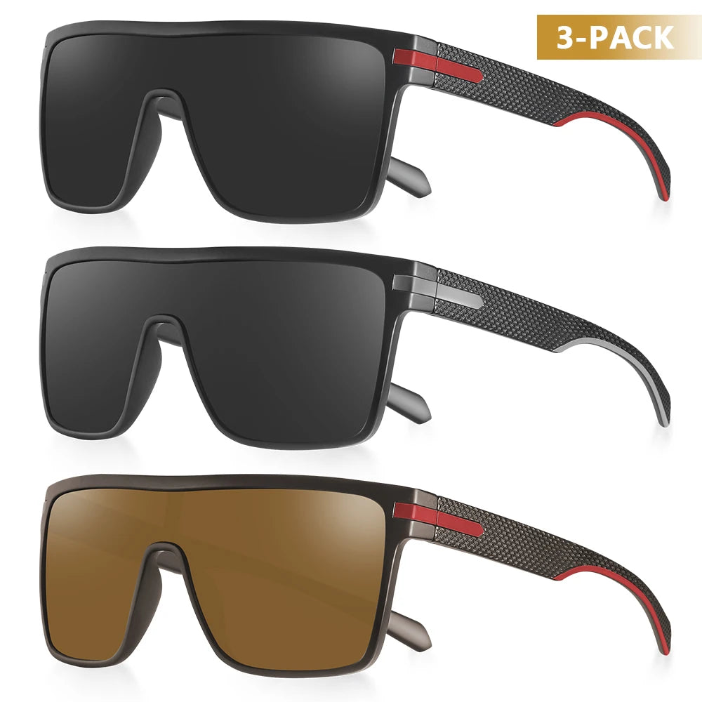 Gafas de Sol Polarizadas para Hombre y Mujer | Lentes UV400 Antirreflejo, Diseño Cuadrado Extragrande, Ideales para Conducir y Actividades al Aire Libre