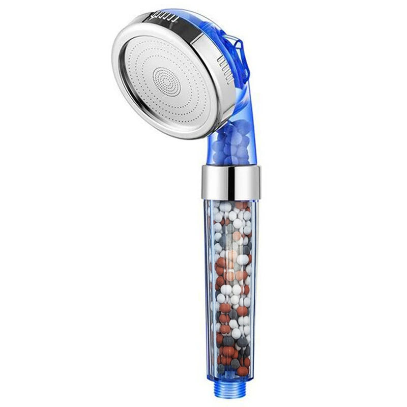 Cabezal de ducha de alta presión con 3 modos y bolas minerales, con interruptor de encendido y apagado, filtro y ahorro de agua, accesorios de baño