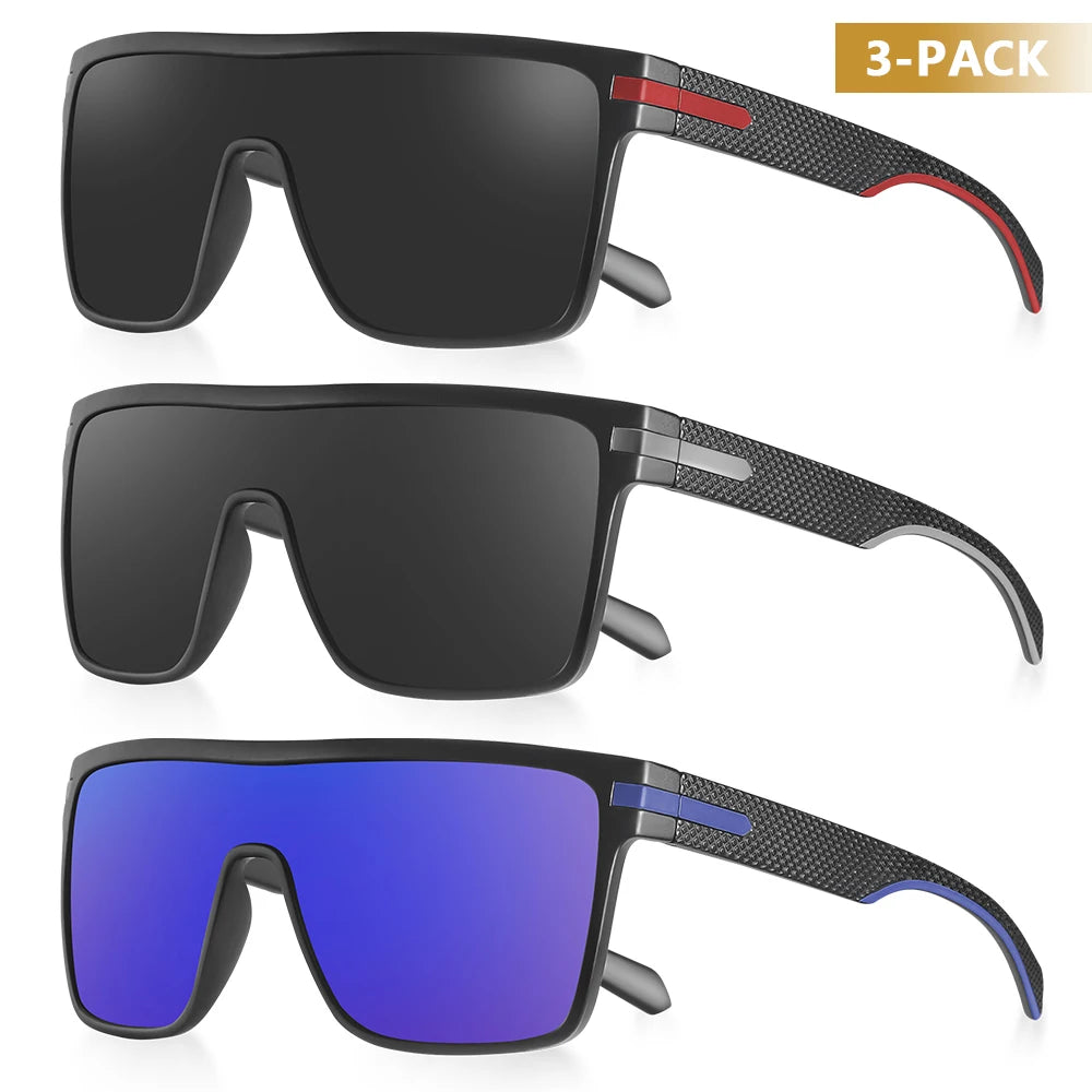 Gafas de Sol Polarizadas para Hombre y Mujer | Lentes UV400 Antirreflejo, Diseño Cuadrado Extragrande, Ideales para Conducir y Actividades al Aire Libre