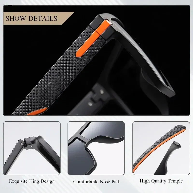 Gafas de Sol Polarizadas para Hombre y Mujer | Lentes UV400 Antirreflejo, Diseño Cuadrado Extragrande, Ideales para Conducir y Actividades al Aire Libre