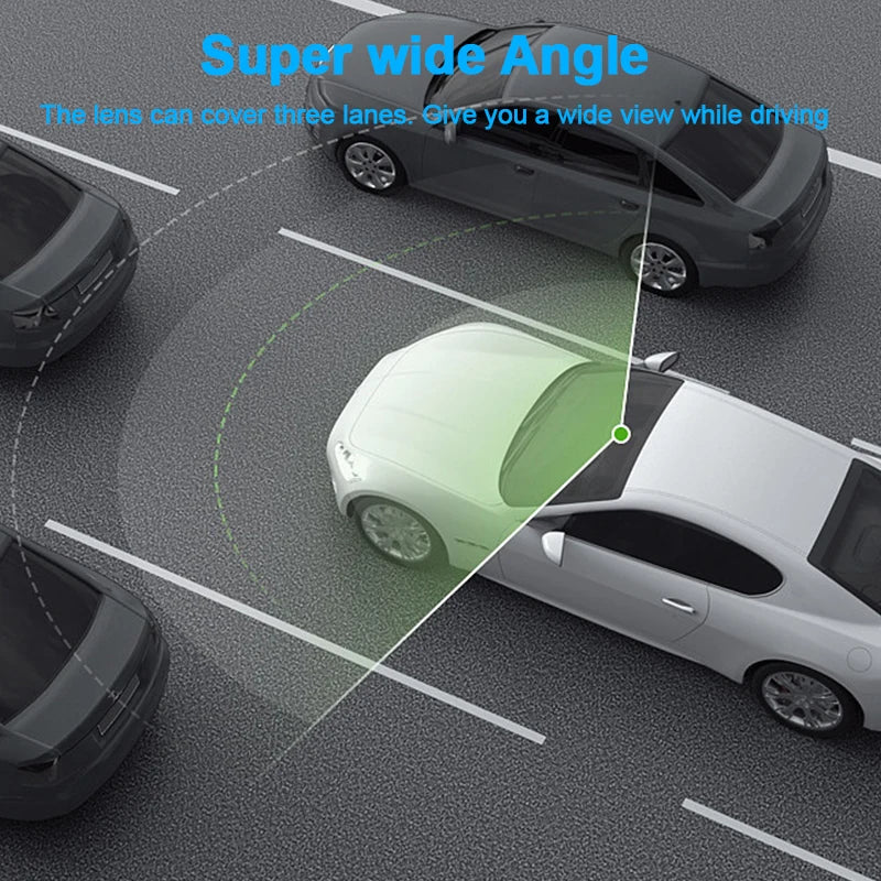 Cámara de salpicadero de alta definición 1080p, cámara trasera opcional y tarjeta de memoria de 32 GB, función de visión nocturna, grabación en bucle.