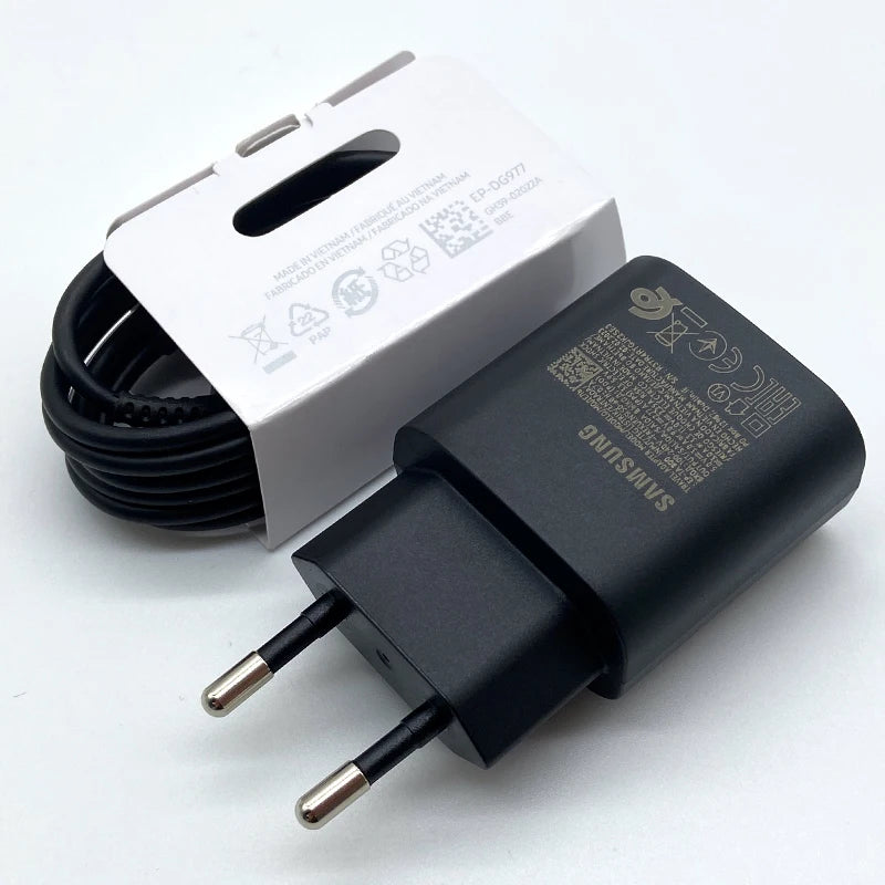 Cargador superrápido Samsung de 25 W, adaptador USB tipo C para Galaxy S24, S23, S20, S21, S22 Plus, A54, A34, Z Flip Fold 5, 6 y 4
