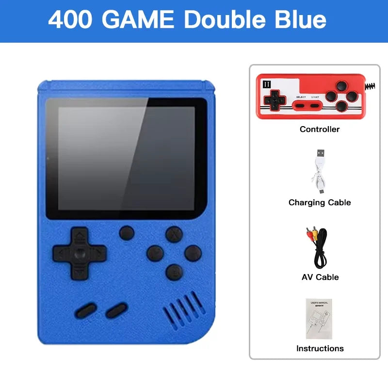 Consola de videojuegos portátil retro con pantalla LCD de 8 bits y reproductor de juegos AV integrado para niños.
