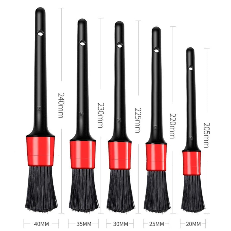 Kit de cepillos de limpieza para automóviles, cepillos de detalle automotriz para interiores de automóviles, juego de cepillos para limpiar llantas, cepillo de plástico